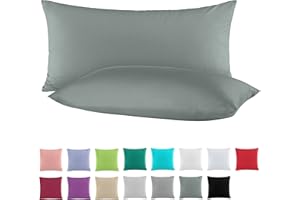 ‎BASATEX BaSaTex 2er-Pack Renforce-Kissenbezüge aus Baumwolle, 40 x 80 cm, in 13 modernen Farben, Baumwolle, Anthrazit, 40 x 80 cm