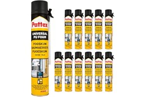 TMPPRO PU Bauschaum Winterqualität – Fugenschaum für Fugen, Spalten, Fenster & Türen, wärme- & schalldämmend, Kältebeständig bis -10 °C, schnelltrocknend (12 x 750ml)