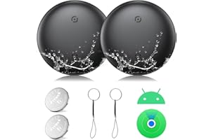 KKSTOTO Localizador GPS Android y iOS, Impermeable Smart Tracker Compatible con Android Google Localizador o iOS Apple Buscar App, Bluetooth Rastreador para Equipaje,Maleta,Cartera, Niños