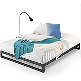 Letto King Size In Metallo Con Testiera In Legno E Contenitore - Struttura Con Doghe, 150x200 Cm, Fino A 400 Kg, Nero
