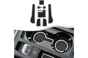 SXCY pour Golf 7 R GTD GTI GTE 2014-2019 Tapis Antidérapants, Tapis en Caoutchouc pour Golf VII Console Centrale, Porte-Gobelet, Boîte de Bras, Porte Intérieure Tasse, Tapis de Rangement (Blanc)