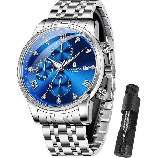 Orologio Tiong Acciaio Inox Impermeabile Cronografo Data Business