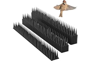 HYWEAN HSAFE Pinchos Antipalomas Plástico, Pinchos Anti Gatos Marrón, Ahuyentador de Palomas Ahuyentar Pajaros, Repelente Palomas Gatos Pájaros para Jardin Balcón (12pcs*33.5cm Schwarz)