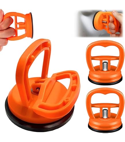 Kit 2 Ventouses Débosselage - Outil Réparation Voiture Et Téléphone - Levage Jusqu'à 60kg - Orange