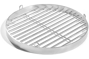GRILLTANTE 70 cm grill with holding eyelets, stainless steel V2A swivel grill, swivel grill grate, fire bowls, grill trays, round grill