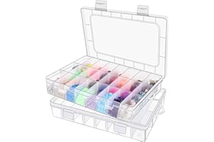 Taiyyi 24 Sortierboxen für Kleinteile 2er-Set Kleinteile Organizer Einstellbar Plastik Sortierbox Transparente Sortierboxen für Kleinteile Schmuck Schrauben Bügelperlen Ohrringe Perlen Nähgarn