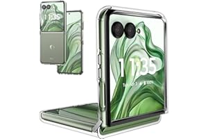 Foluu Przezroczyste etui do Motorola Razr 50 Ultra 2024 z metalowymi zakładkami trzymającymi dwuczęściowe, ochrona zawiasów, wąski krój, odporne na zarysowania, silikon TPU, odporne na wstrząsy etui