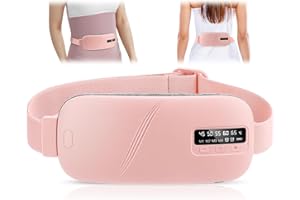 FLAREMORE Cordless Menstrual Heating Pad, Portable Period Cramp Relief Pad with 5 Heat Levels, 4 Vibration Modes, 2 Timing Sets, Rechargeable Fast Warming for Abdomen Back, Great Gift for Women Girls(Pink)