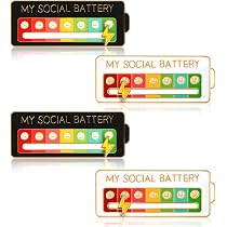 SOCIAL BATTERY PIN 6 Stück Lustige Brosche Interak Produktbild-Vorschau 4