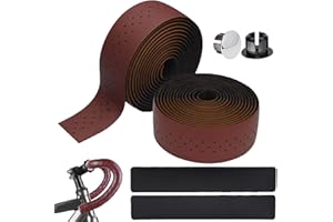 PUMMNY 2 cintas de piel sintética para manillar de bicicleta, 200 cm, antideslizantes y amortiguadoras, color marrón