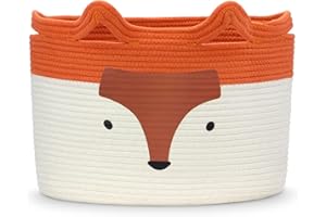 Goodheim Aufbewahrungskorb Kinder aus Baumwolle für Spielzeug und Wäsche, Wäschekorb und Spielzeugkorb in einem，Kinderzimmer Deko Fuchs