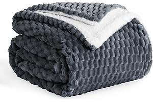 ‎AISBO Aisbo Sherpa Kuscheldecke Flauschig 150x200 cm Grau, Winter Warme Dicke Decke als Sofadecke Couchdecke Winterdecke, Wohndecke Wohn XL Wohn- & Kuscheldecken