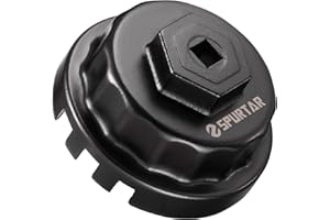 Spurtar Llave Filtro Aceite Coche, Herramienta de Extracción de Filtro de Aceite Estilo Copa de 64 mm para Toyota Lexus 2.5-5.7L Motor para Camry, RAV4, Highlander, Sienna, Tundra, etc