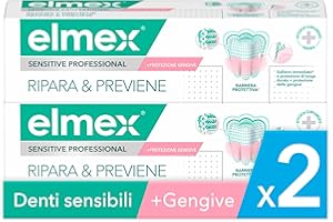 elmex Dentifricio Sensitive Professional Ripara e Previene denti sensibili 2x75 ml | Trattamento Per Denti Sensibili | Sollievo immediato dal dolore* | Previene la recessione gengivale