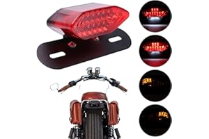 JMTBNO Fanale Posteriore Moto con Frecce Integrate a LED Luce Stop Moto Luce Freno Luce Targa Omologato 12V Universale per Cruiser Chopper Bobber Cafe Racer Enduro Motocross (Lente Rossa)