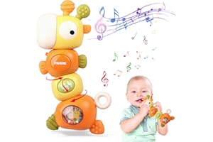 Allhaha Jouet Sensoriel 4 en 1 Pour Bébé-Montessori Dentition Jouet Bebe de 0 3 6 9 12 18 Mois Nouveaux-Nés-Cadeau Naissance Garcon Fille de 1 à 3 Ans.