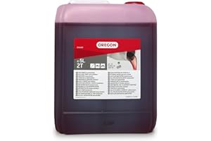 Oregon Aceite de Motor de 2 Tiempos, Aceite Mineral Semisintético para Mezcla, Combustión Limpia, Bajo Contenido de Cenizas, 2T, 5 Litros (O10-6367)