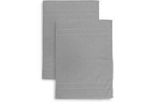 ZER0BED Set 2 Tappetini da Bagno in Spugna, Misura 50x70 cm, Assorbente, 650 g/m², Lavabile in Lavatrice, Asciugatura rapida, Colore Grigio
