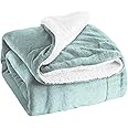 Amzz Sherpa Fleece Weighted Blanket for Adults,Bedding, Double-layer Thick Double Bed Blanket, Soft Fleece Blanket Double Bed Size 85 x 90 inches (Light Green)