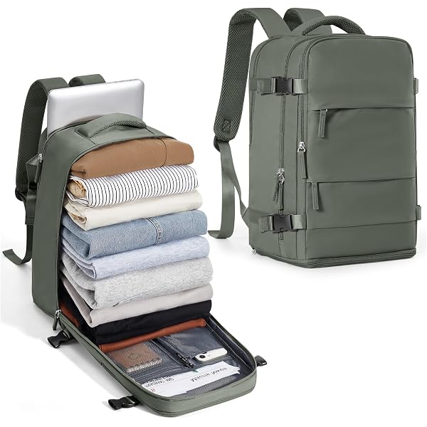 Produktbild von BJLFS Ryanair Handgepäck Rucksack 40x20x25 - Wasserdichter Reiserucksack Für Damen Und Herren - 14 Zoll Laptop Tasche Für Flugzeug Und Weekender, Grau
