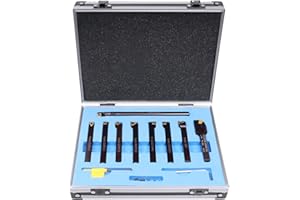 Accusize Industrial Tools 3/8" 9 Pieces/Set, Indexable Carbide Turning Tools and Boring Bar, 2988-0038