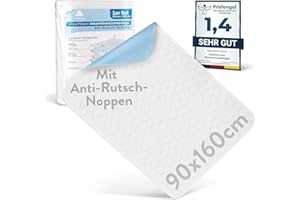 Harmony Care® Inkontinenzunterlage waschbar 90x160 cm [mit Anti-Rutsch-Noppen] - 1X rutschfeste Inkontinenzauflage - atmungsaktive Inkontinenz Bettunterlage