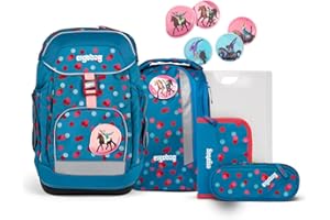 ergobag Maxi Set 6-teilig, ergonomischer Schulrucksack, Schulranzen, Vorgänger-Kollektion, Grundschule, ideal für große Kinder ab der 1. Klasse