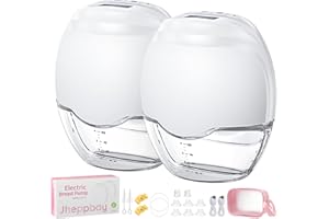 Jheppbay Tire-lait électrique double – Tire-lait électrique discret mains libres, 12 niveaux 3 modes, faible bruit indolore, sans BPA, blanc