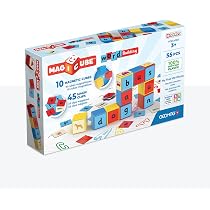 GEOMAG Magicube 24 Pièces – Blocs Magnétiques Colorés Pour Bébé Dès 1 An – Jouet Montessori Éducatif En Plastique Recyclé Suisse – Rouge, Jaune, Vert, Bleu