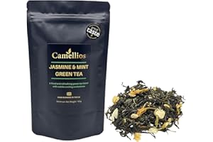 Jasmine and Mint Green Tea, Green Loose Leaf Tea, Camellios (100g)