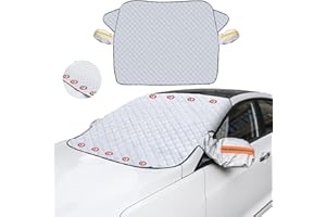 Aohcae Car Windscreen Cover, 56x44 Inch Car Windshield Cover with Magnet Frost Guard Waterproof, Snow, Ice, Frost Winter Car Snow Cover Fits Most Van & Suv Car Windshield Sun Shade