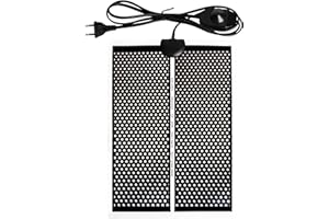 Geoyien Manta termica Reptiles, 28 * 42cm Manta termica terrario, Alfombrilla calefactora, Impermeable y Resistente a la Humedad, Temperatura Ajustable (0-35 Grados) Enchufe Europeo (20W, 220V-240V)