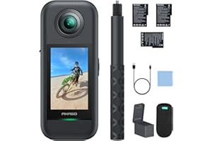 AKASO 360 Kit de Création - Camera Sport à 360° avec 5.7K 360 Vidéo, Capteurs 48MP 1/2", 72MP Photo, SuperSmooth, 2.29" Écran Tactile, Effet Selfie Stick Invisible, Horizon 360° Lock, Stabilisation
