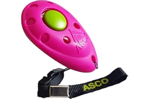 ASCO Clicker Premium clicker Training, clicker Professionale per Cani, Gatti e Cavalli, clicker per addestramento Cani, Rosso AC08P