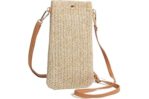 Siyecioa Torby na ramię, na co dzień tkane torby ze słomy dla kobiet, tkane torby na ramię, torby na telefon komórkowy