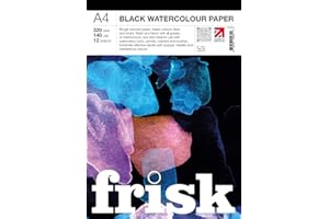 Frisk Blocco di carta acquerello nero, A4, 12 Unità