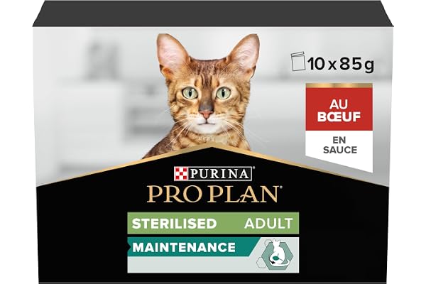 PRO PLAN Adult STERILISED MAINTENANCE Boeuf Sauce 10x85g