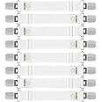 FIBOOMERANG Bed Sheet Clips - Fitted Sheet Straps for Bedding, Sheet Grippers and Mattress Straps with Elastic Bands, Bedsheet Holder Suspenders Fasteners, 8Pcs/Set White