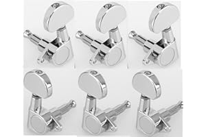 Musiclily 3x3 Scellée Mécaniques Guitare pour Epiphone Les Paul Guitare électrique Acoustique, Chrome avec Demi-lune Boutons
