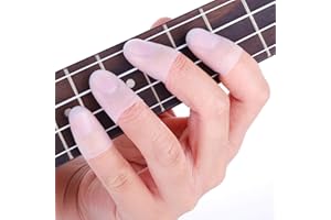 ASTER 4 sztuki silikonowych ochraniaczy na palce do gitary, wielokrotnego użytku, nakładki ochronne na palce, nakładki na palce, ochrona końcówek palców do gitary, ukulele, basu, gitary akustycznej