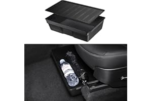 BASENOR Tesla Model Y Boîte de rangement sous siège Organisateur Plateau caché étanche Bacs sous siège Accessoires de rangement 2021 2022 2023 2024 2025