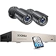 ZOSI 8CH 1080P Home CCTV Security Camera System with AI Human Vehicle Detection, 5MP Lite H.265+ DVR Recorder 1TB Hard Drive and 2pcs 2MP Weatherproof Outdoor Bullet Security Cameras, Smart Alerts
