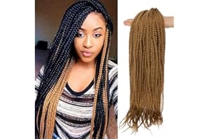 Silk-co 60cm Extension Treccine Africane di Capelli Intrecciati Lunghi Braiding Hair Extension Capelli Colorati a Trecce Braids-Marrone Chiaro