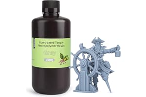 ELEGOO Roślinna Żywica do Drukarek 3D O Niskim Zapachu I Wysokiej Precyzji, Żywica UV 405nm I Szybkie Utwardzanie do Drukowania 3D LCD/MSLA/DLP - Szary 1000g