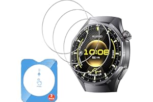 QULLOO Schutzfolie für Panzerglas für HUAWEI Watch GT 6 Pro 46 mm mit Rahmen Positionierhilfe, [3 Stück] 2.5D Schutzglas Displayfolie Glas, Anti-Bubble Touch Sensitive Displayschutzfolie
