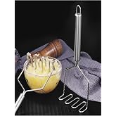 safestore Practical 24 Cm Luxury Stainless Metal Potato Crusher Potato Crusher Puree Maker Zigzag