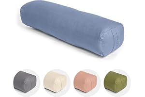 Vedara® Yoga Bolster AKAMA – Yogakissen mit Kapokfüllung für Yin Yoga – Rechteckig – Waschbarer Bezug aus 100% robuster Baumwolle – Großes Yogakissen für Restorative Yoga