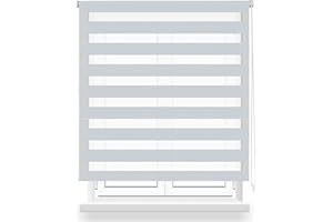 DALINA TEXTIL S.L Estor Enrollable de Doble Capa Noche y Día 140x180cm (Ancho x Largo), Persiana Enrollbale para Ventana, Medida de la Tela 137x175cm(Gris)