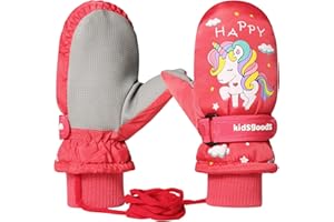 SEDEX Kids Gloves Winter Thermal Ski Gloves Waterproof Warm Mittens Girls with String Childrens Non-Slip Hand Warmers Snow Sports Windproof Unicorn Heat Holders Snowboard Running Hiking Skiing Cycling