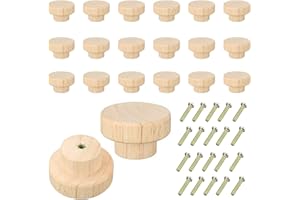 Bocotoer - 20 pomos de madera de 40 mm x 25 mm para cajón, zapatero o armario